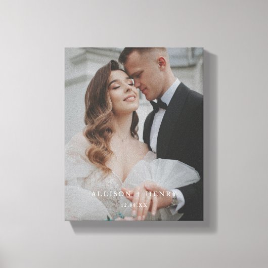 Moderne Elegante Volledige Foto Custom Wedding Canvas Afdruk (Voorkant)