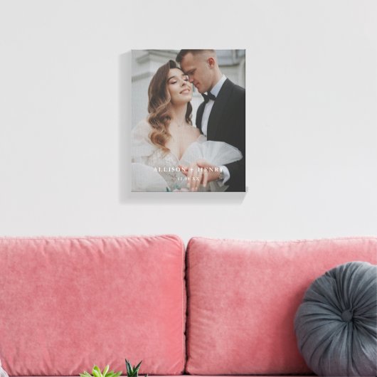 Moderne Elegante Volledige Foto Custom Wedding Canvas Afdruk (Insitu (Woonkamer))