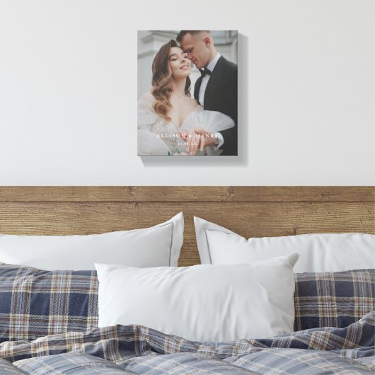 Moderne Elegante Volledige Foto Custom Wedding Canvas Afdruk (Insitu (Slaapkamer))