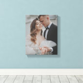 Moderne Elegante Volledige Foto Custom Wedding Canvas Afdruk (Insitu (Houten vloer))