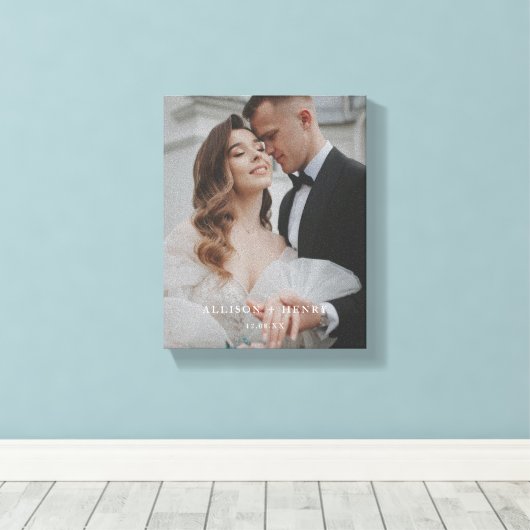 Moderne Elegante Volledige Foto Custom Wedding Canvas Afdruk (Insitu (Houten vloer))