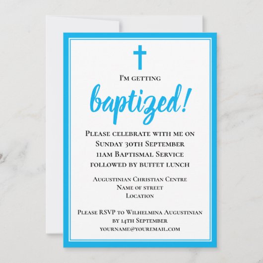 Moderne elegante volwassen doop kaart (Voorkant)