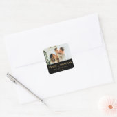 Moderne Elegante Vrolijke Kerst Custom Square Stic Vierkante Sticker (Envelop)