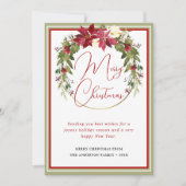 Moderne elegante vrolijke kerst krans feestdagenkaart (Voorkant)