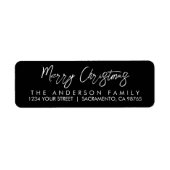 Moderne elegante vrolijke kerstboom en rendier etiket (Voorkant)