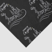 Moderne elegante vrolijke kerstboom en rendier tissuepapier (Detail)