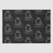 Moderne elegante vrolijke kerstboom en rendier tissuepapier (Voorkant)