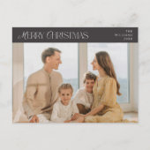 Moderne elegante, vrolijke kerstfoto briefkaart (Voorkant)