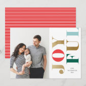 Moderne elegante vrolijke kerstkaart met foto (Voorkant / Achterkant)