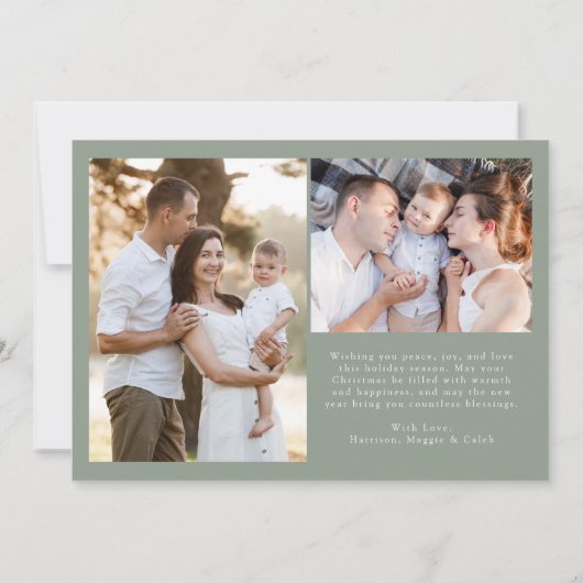 Moderne Elegante Vrolijke Kerstsalie Fotocollage Feestdagenkaart (Achterkant)
