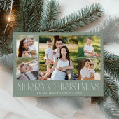 Moderne Elegante Vrolijke Kerstsalie Fotocollage Feestdagenkaart