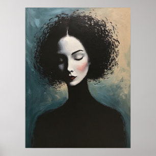 Moderne Elegante Vrouwelijke Portretkunst Poster