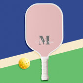 Moderne Elegante Vrouwelijke Roze Monogram Naam Pickleball Paddle