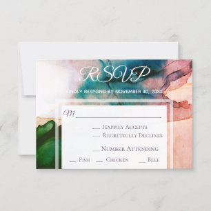 *~* Moderne Elegante Watercolor RSVP Trouwkaart Kaartje