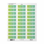 Moderne elegante Waterverf | Adres Limoen Emerald Etiket (Full Sheet)