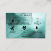 Moderne, elegante Waterverf Blauwgroen kaarsservic Visitekaartje (Voorkant)