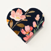 Moderne Elegante Waterverf Bloem Notitieboek (Achterkant)