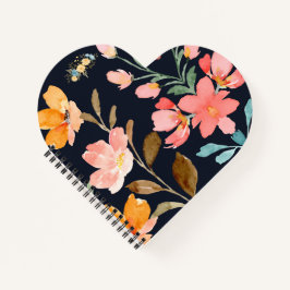 Moderne Elegante Waterverf Bloem Notitieboek