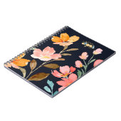 Moderne Elegante Waterverf Bloem Notitieboek (Linkerzijde)