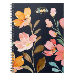 Moderne Elegante Waterverf Bloem Notitieboek