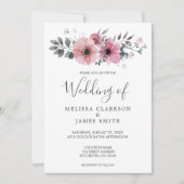Moderne, elegante waterverf bloemen bruiloft kaart (Voorkant)