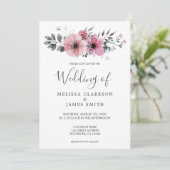 Moderne, elegante waterverf bloemen bruiloft kaart (Staand voorkant)