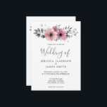 Moderne, elegante waterverf bloemen bruiloft kaart<br><div class="desc">Uitnodiging voor een rijke waterverf bloemen bruiloft. Elegant pasteltonen florale waterverf. Voeg uw eigen naam en tekst toe aan personaliseren.</div>