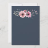 Moderne, elegante waterverf bloemen bruiloft kaart (Achterkant)