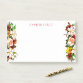 Moderne Elegante Waterverf Bloemen met bloemige Sj Post-it® Notes (Op bureau)