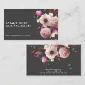 Moderne elegante waterverf bloemen visitekaartje (Voorkant / Achterkant)