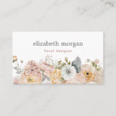 Moderne Elegante Waterverf Bloemen Visitekaartje (Voorkant)