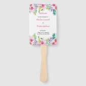 Moderne elegante waterverf bloemenbruiloft program handwaaier (Voorkant)