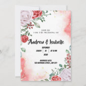 Moderne Elegante Waterverf Bloemenbruiloft Save The Date (Achterkant)