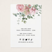 Moderne elegante waterverf bloemendisplaykaart visitekaartje (Achterkant)