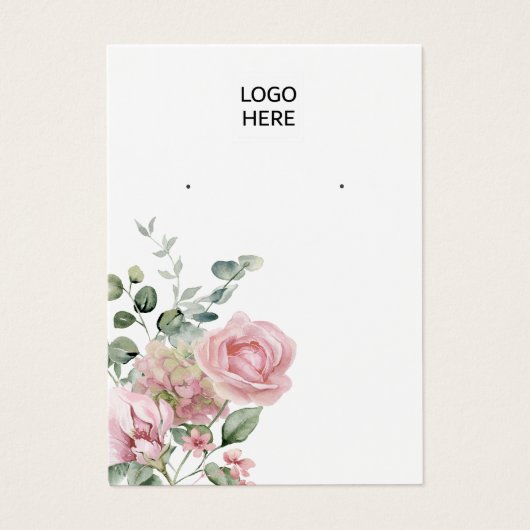Moderne elegante waterverf bloemendisplaykaart visitekaartje (Voorkant)