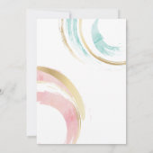 Moderne, elegante Waterverf Blush Pink Gold Invita Kaart (Achterkant)