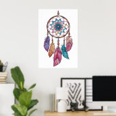 Moderne elegante waterverf boho dreamcatcher poster (Thuiskantoor)