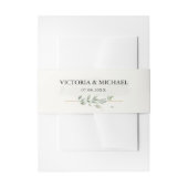 Moderne elegante Waterverf botanische groen lef Uitnodigingen Wikkel (Voorkant Voorbeeld)