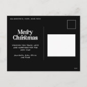 Moderne elegante waterverf botanische typografie feestdagenkaart (Achterkant)