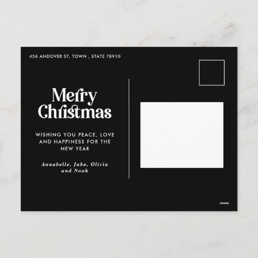 Moderne elegante waterverf botanische typografie feestdagenkaart (Achterkant)