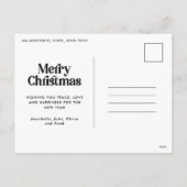 Moderne elegante waterverf botanische typografie feestdagenkaart (Achterkant)