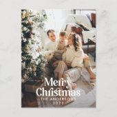 Moderne elegante waterverf botanische typografie feestdagenkaart (Voorkant)