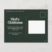 Moderne elegante waterverf botanische typografie feestdagenkaart (Achterkant)