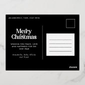 Moderne elegante waterverf botanische typografie folie feestdagen briefkaart (Achterkant)