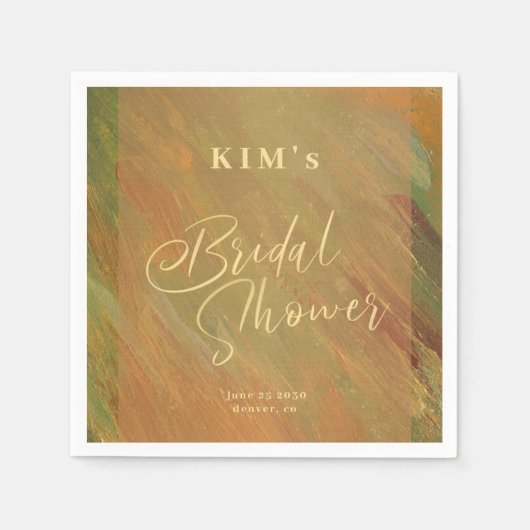 Moderne elegante waterverf bruidsdouche servet (Voorkant)