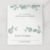 Moderne Elegante Waterverf Eucalyptus groen Plaatskaartje (Buitenkant ongevouwen)