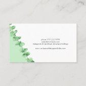 Moderne elegante waterverf eucalyptusgrienery visitekaartje (Achterkant)