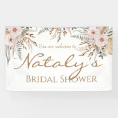 Moderne elegante waterverf florale vrijgezellenfee spandoek (Horizontaal)