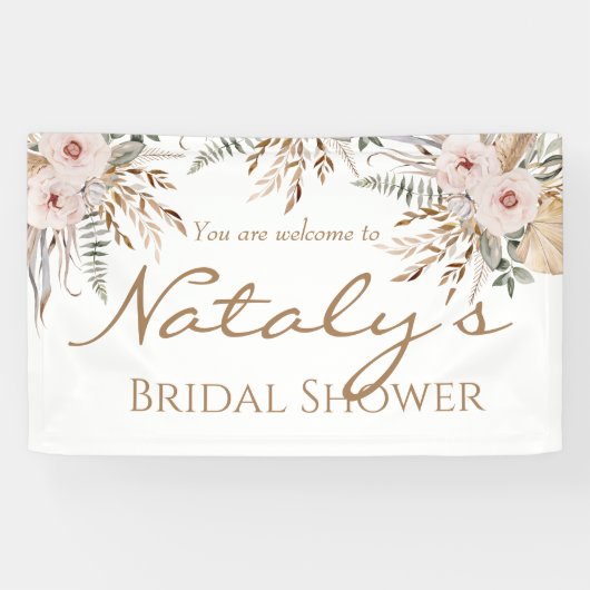 Moderne elegante waterverf florale vrijgezellenfee spandoek (Horizontaal)