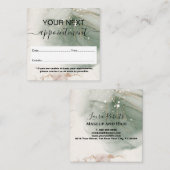 Moderne, elegante Waterverf Groen en goud Afsprakenkaartje (Voorkant / Achterkant)